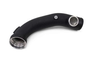 a black plastic tube with silver metal fittings