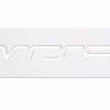 a white rectangular sign with white text