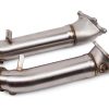 a pair of metal pipes