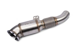 a silver exhaust pipe with a wire mesh on the side