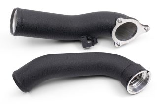 a close-up of a black pipe