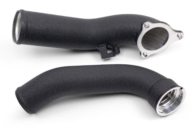 a close-up of a black pipe