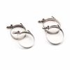 a pair of metal clamps